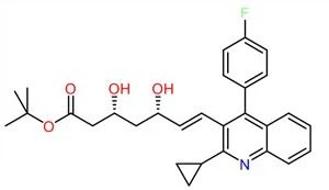 (3R, 5S) -7- [2-cyklopropylo-4- (4-fluorofenylo) chinolin-3-ylo] -3,5-izopropylidenodioksy-6-heptenian t-butylu (PB4) CAS nr 586966-54-3